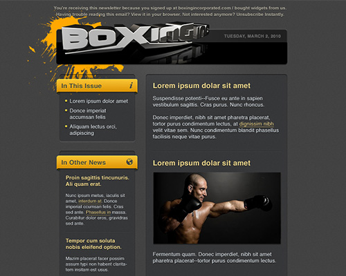 Boxing Inc. Email Template